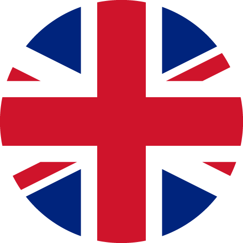 A round image of the British flag.